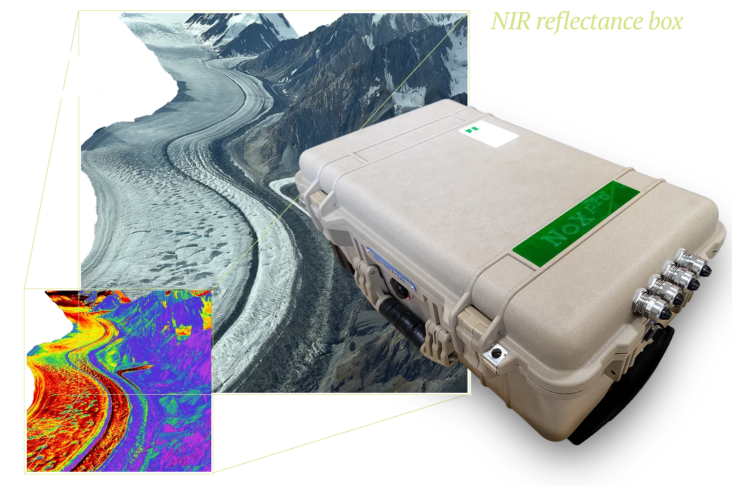 NOX product in front of glacier